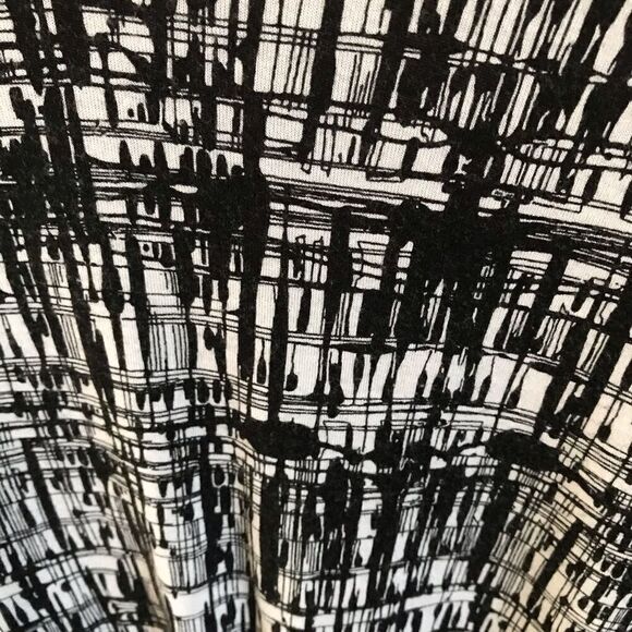 Willi Smith size M black white abstract 3/4 sleeve shirt - Picture 4 of 4